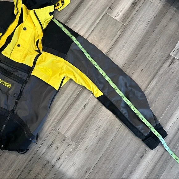VTG The North Face Steep Tech Mountain Jacket grey yellow Sz L RARE Look - Picture 6 of 7